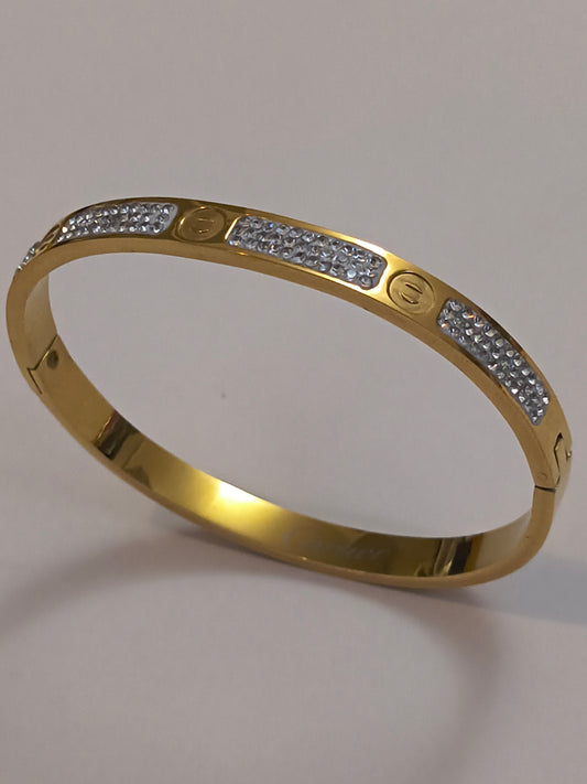 Engraved Love Bangle - Rose Gold